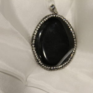 Onyx crystal paved surround Pendant