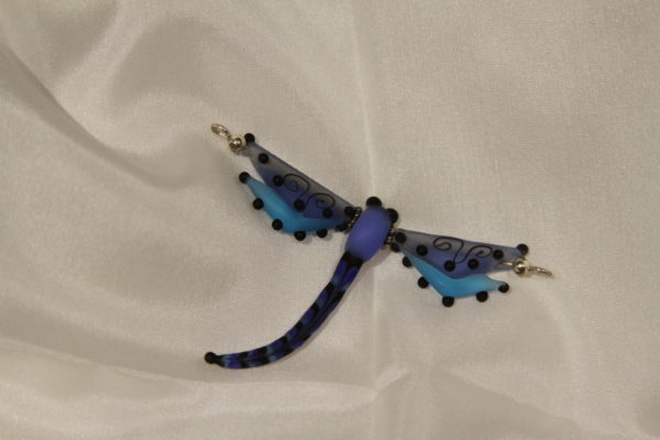 Hand Blown Glass Dragonfly Pendant